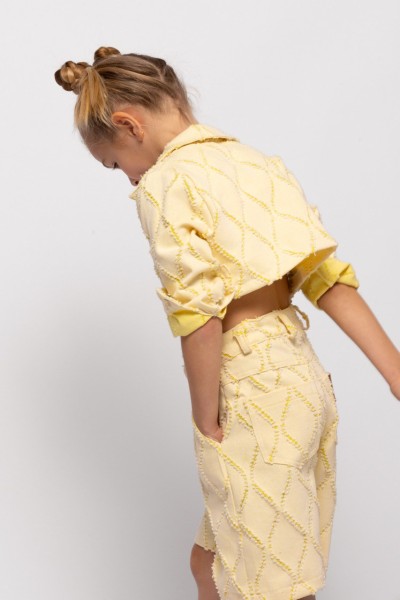 Τζάκετ με κρύσταλλα κίτρινο - ΚΙΤΡΙΝΟ 3/4Y