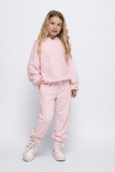 Σετ φούτερ με δαντέλα ροζ - ΡOZ 3/4Y