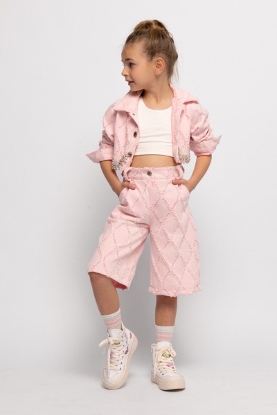 Μπλούζα crop bamboo - ΕΚΡΟΥ 3/4Y