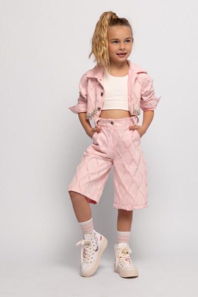 Μπλούζα crop bamboo - ΕΚΡΟΥ 3/4Y