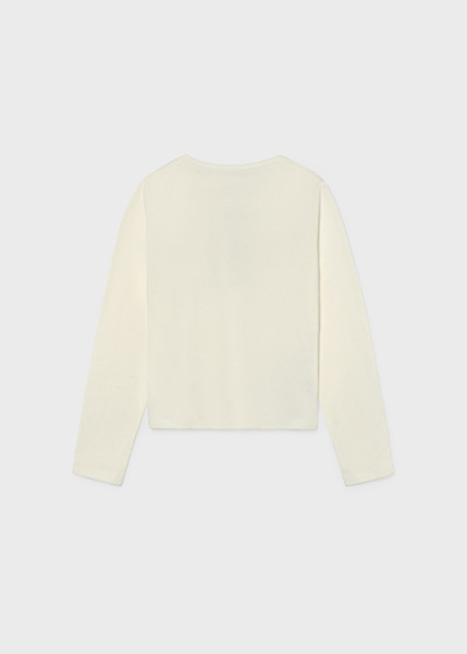 T-Shirt μακρυμάνικο basic - ΚΡΕΜ 16Y