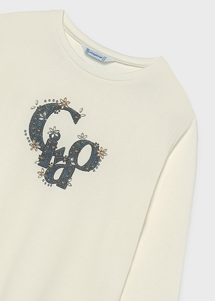 T-Shirt μακρυμάνικο basic - ΚΡΕΜ 16Y