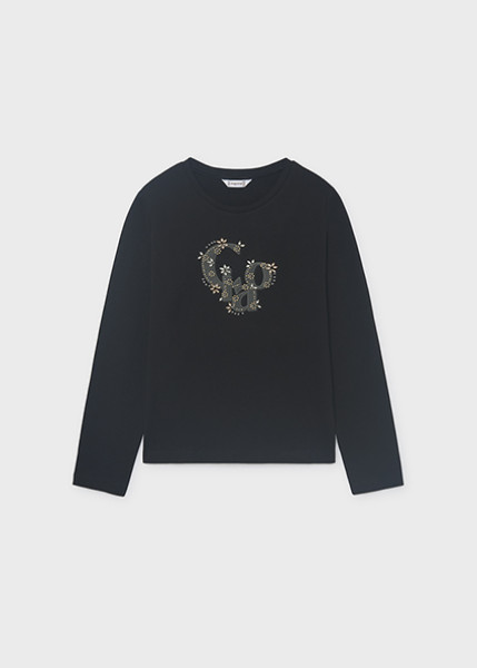 T-Shirt μακρυμάνικο basic - ΜΑΥΡΟ 8Y