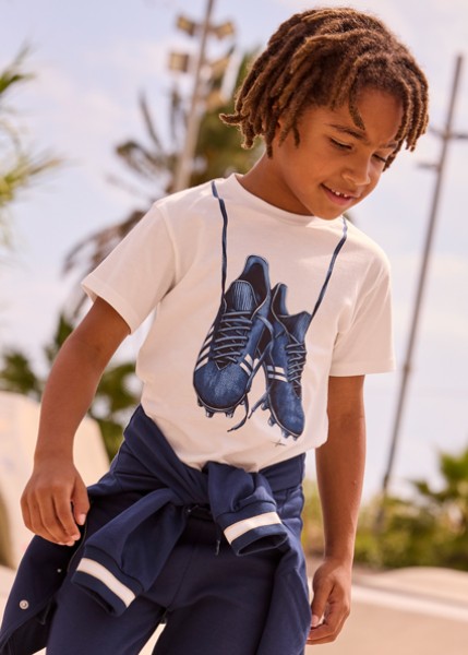 Μπλούζα κοντομάνικη παπούτσια - ΚΡΕΜ 2Y