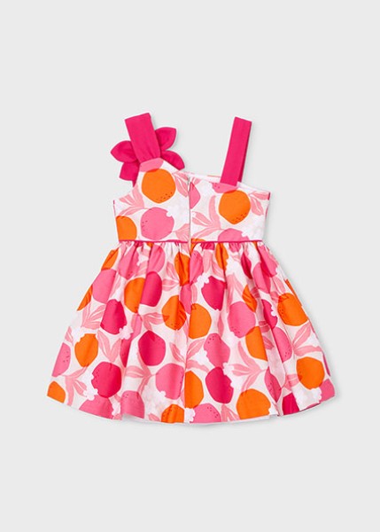 Φόρεμα ασσύμετρο με λουλούδια - ΚΟΚΚΙΝΟ 2Y