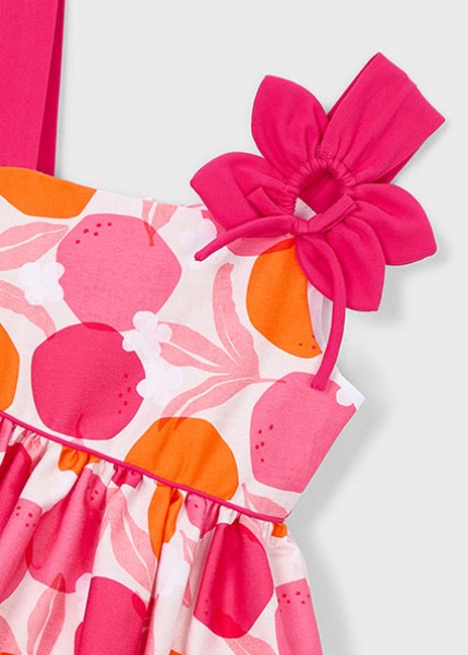 Φόρεμα ασσύμετρο με λουλούδια - ΚΟΚΚΙΝΟ 2Y