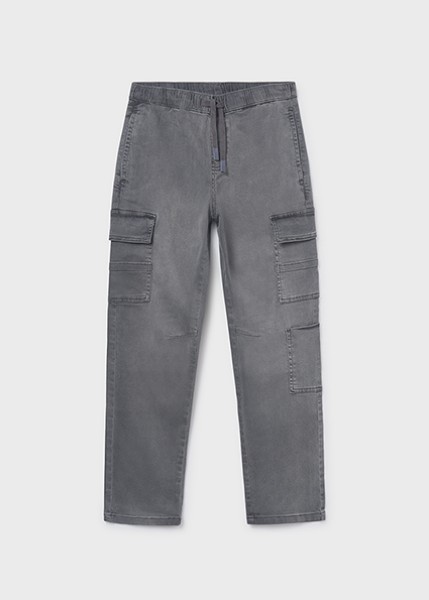 Παντελόνι denim jogger cargo - ΓΚΡΙ 10Y