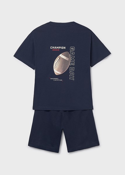 Σετ μακό στάμπα πίσω - ΝΑΥΤΙΚΟ ΜΠΛΕ 18Y