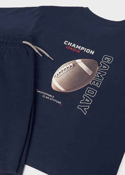 Σετ μακό στάμπα πίσω - ΝΑΥΤΙΚΟ ΜΠΛΕ 18Y