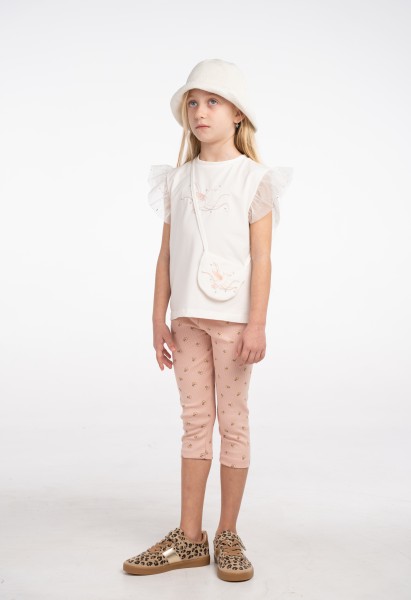 Σετ κολάν με τσαντάκι - ΕΚΡΟΥ 6Y