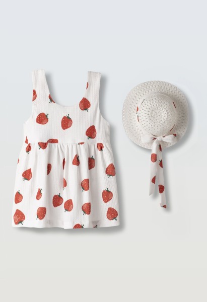 Φόρεμα με καπέλο - ΚΟΚΚΙΝΟ 2Y