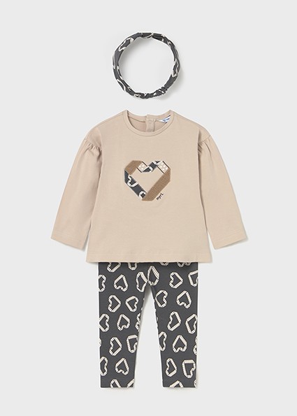 Σετ κολάν με κορδέλα - ΓΚΡΙ 4Y