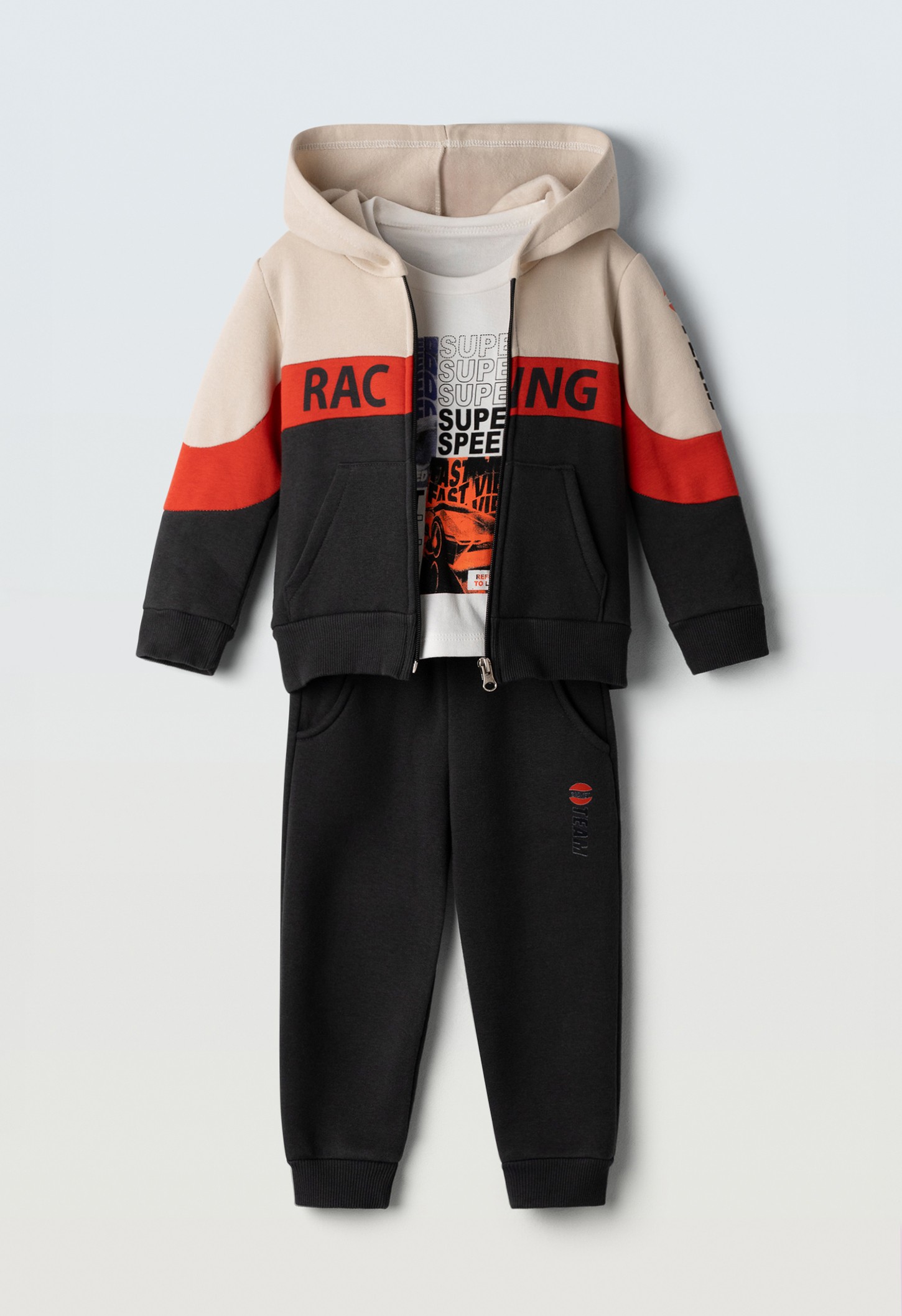 Σετ φόρμα 3τμχ. με ζακέτα - ΑΝΘΡΑΚΙ 3Y