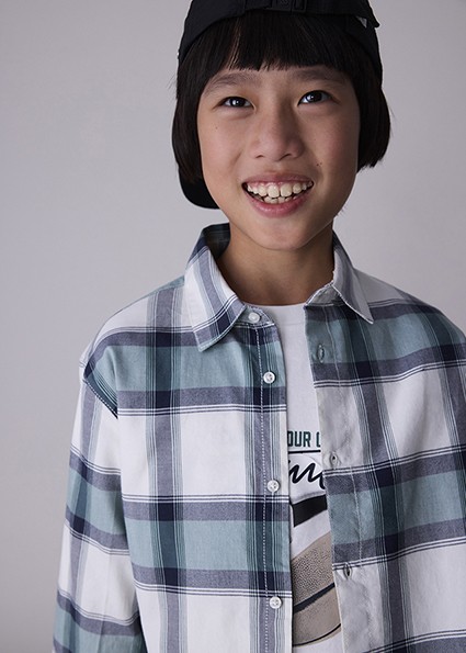 Πουκάμισο μακρυμάνικο καρό - ΠΡΑΣΙΝΟ 18Y