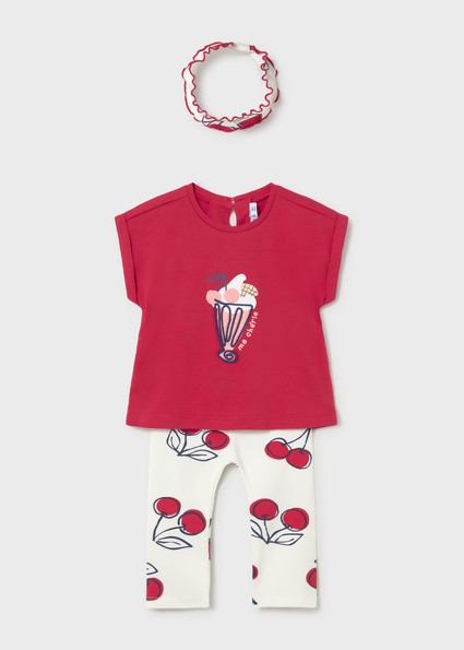 Σετ κολάν με κορδέλα - ΚΟΚΚΙΝΟ 3Y