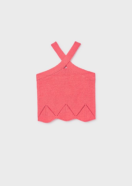 Τοπ πλεκτό halter - ΚΟΡΑΛΙ 16Y