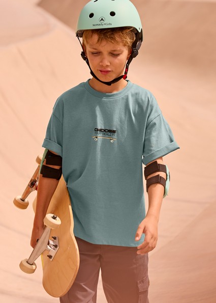 Μπλούζα κοντομάνικη πίσω στάμπα - ΠΡΑΣΙΝΟ 14Y