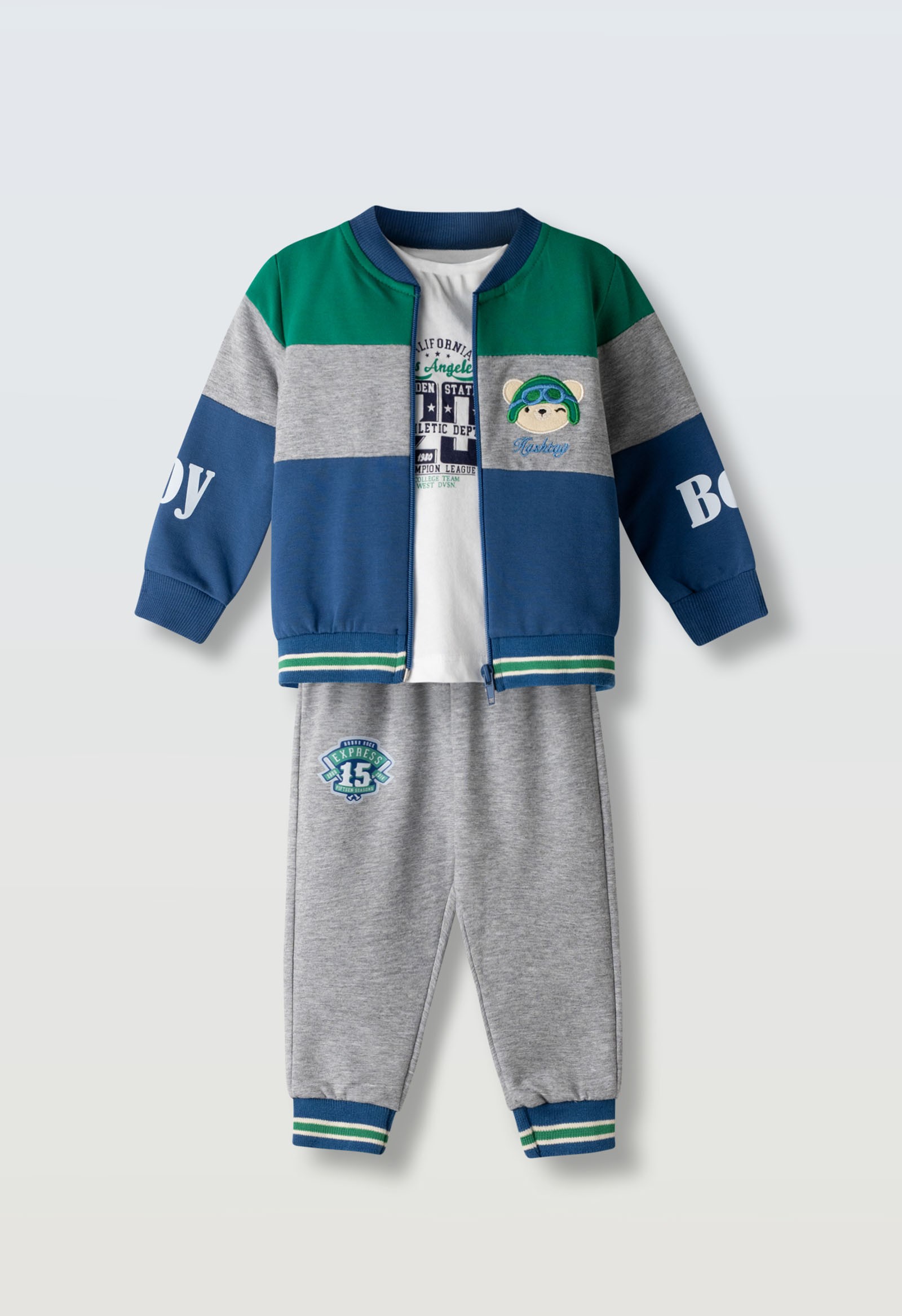 Σετ 3τμχ. φόρμα - ΓΚΡΙ 12M