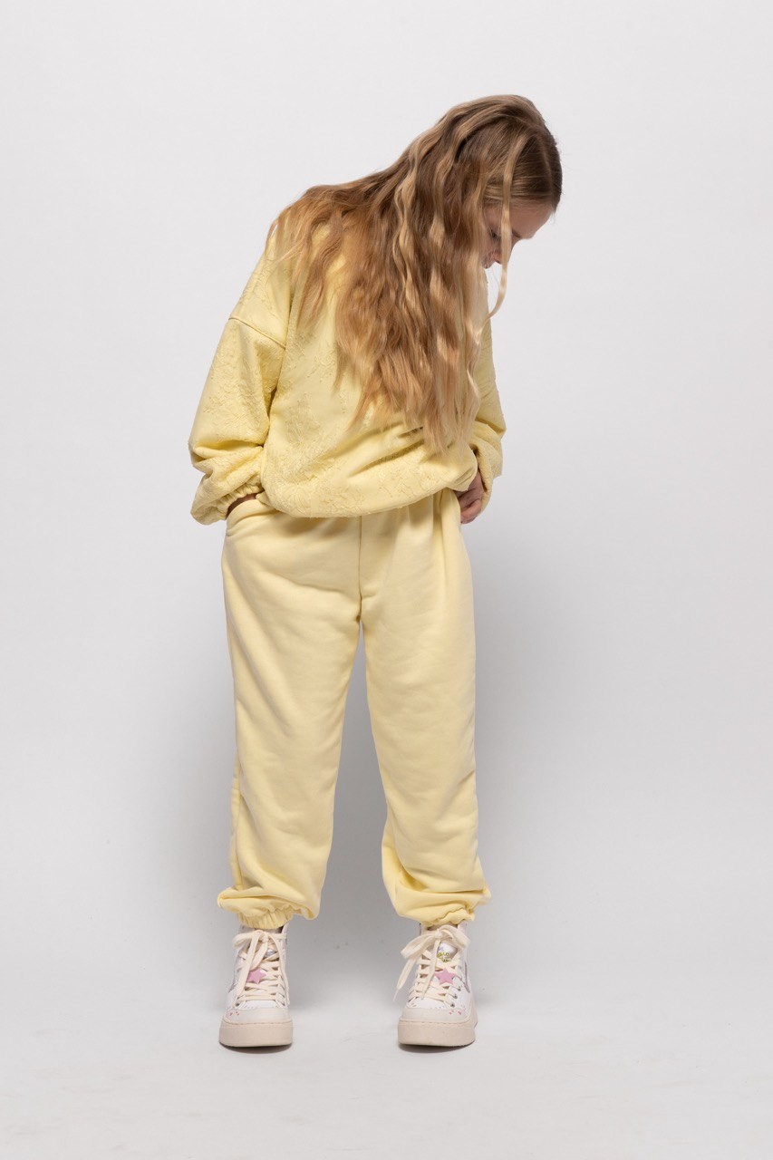 Σετ φούτερ με δαντέλα κίτρινο - ΚΙΤΡΙΝΟ 5/6Y